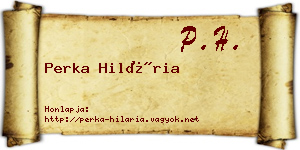 Perka Hilária névjegykártya